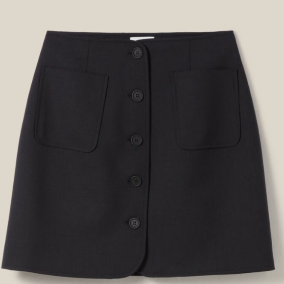 Claudie Pierlot Dresses & Skirts - Claudie Pierlot Paris Classic Black Wool Button-Front Skirt Size 2